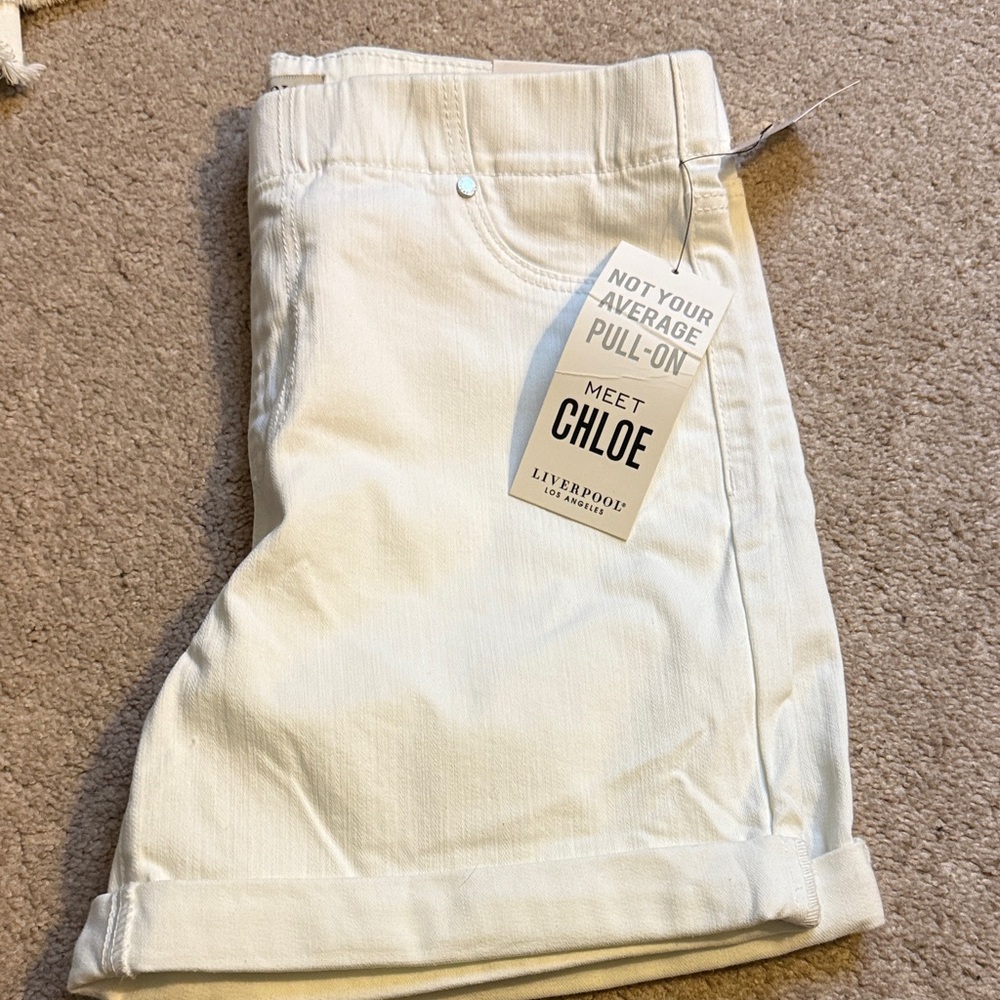 Liverpool White Pull-On Shorts